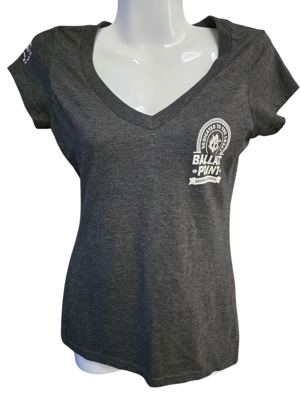 Women's V-Neck Tee - Charcoal